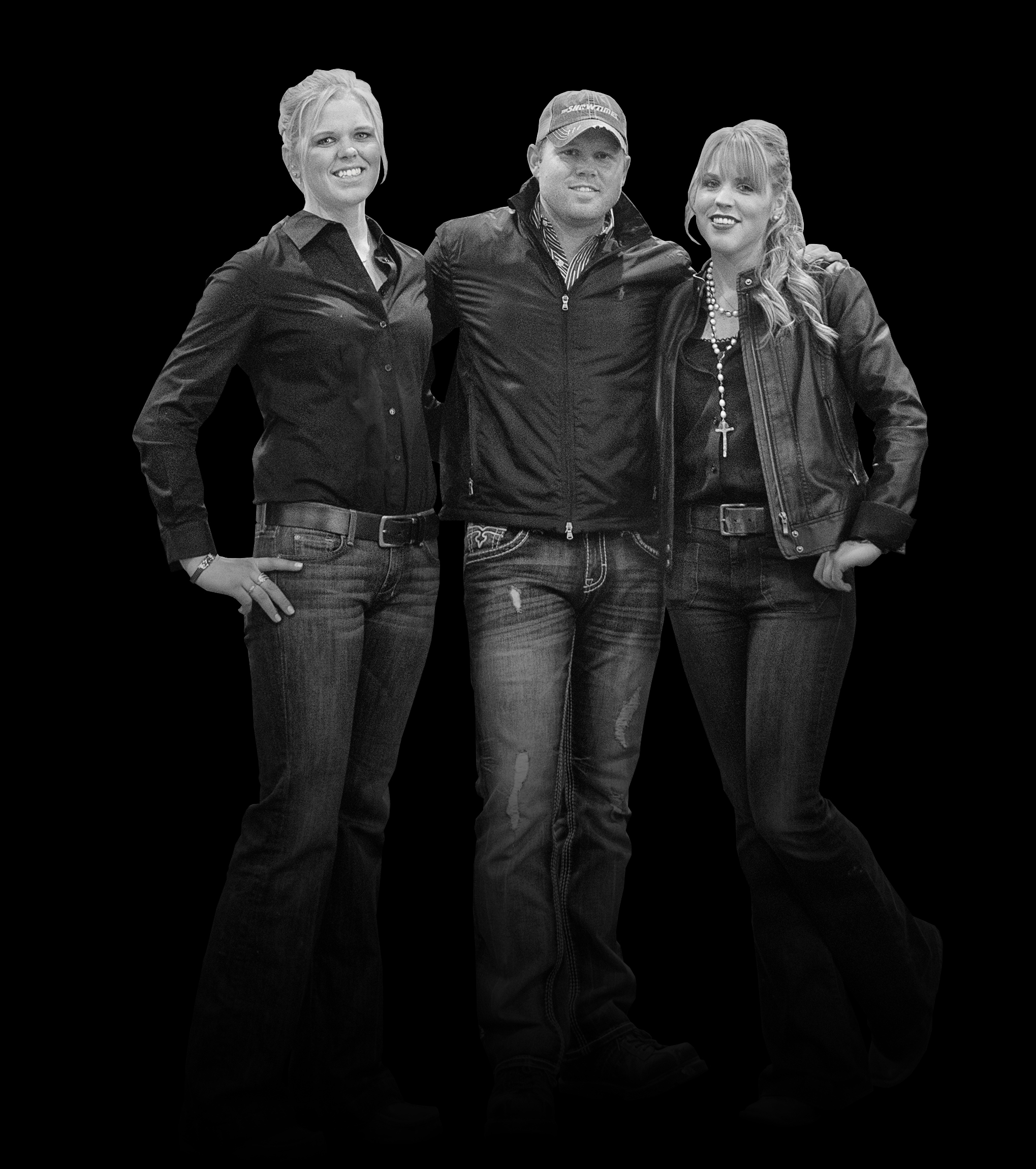 Photo of a man and two women