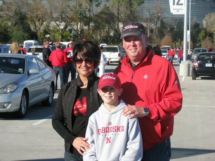 man, woman and child